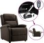 ForYou Prolenta Premium Fauteuil verstelbaar elektrisch stof donkerbruin- Fauteuil Fauteuils met armleuning Hoes stretch Relax Design - Thumbnail 1