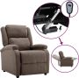 ForYou Prolenta Premium Fauteuil verstelbaar elektrisch stof taupe- Fauteuil Fauteuils met armleuning Hoes stretch Relax Design - Thumbnail 1