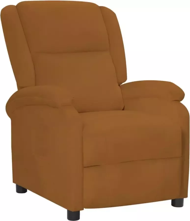 ForYou Prolenta Premium Fauteuil verstelbaar fluweel bruin- Fauteuil Fauteuils met armleuning Hoes stretch Relax Design