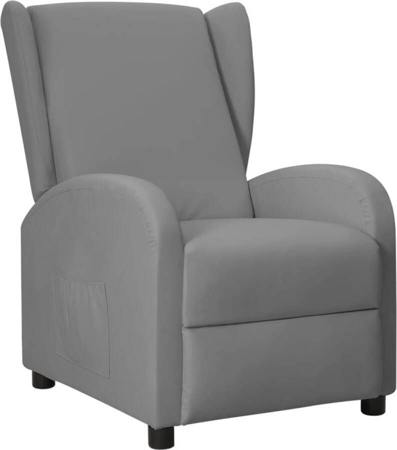 ForYou Prolenta Premium Fauteuil verstelbaar kunstleer grijs- Fauteuil Fauteuils met armleuning Hoes stretch Relax Design - Foto 2