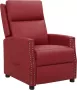 ForYou Prolenta Premium Fauteuil verstelbaar kunstleer wijnrood- Fauteuil Fauteuils met armleuning Hoes stretch Relax Design - Thumbnail 2