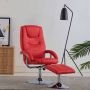 ForYou Prolenta Premium Fauteuil verstelbaar met voetenbankje kunstleer rood- Fauteuil Fauteuils met armleuning Hoes stretch Relax Design - Thumbnail 2