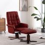 ForYou Prolenta Premium Fauteuil verstelbaar met voetenbankje kunstleer wijnrood- Fauteuil Fauteuils met armleuning Hoes stretch Relax Design - Thumbnail 1