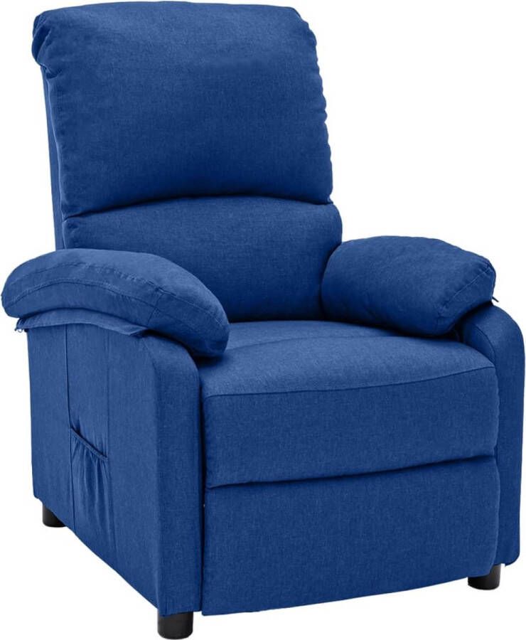 ForYou Prolenta Premium Fauteuil verstelbaar stof blauw- Fauteuil Fauteuils met armleuning Hoes stretch Relax Design