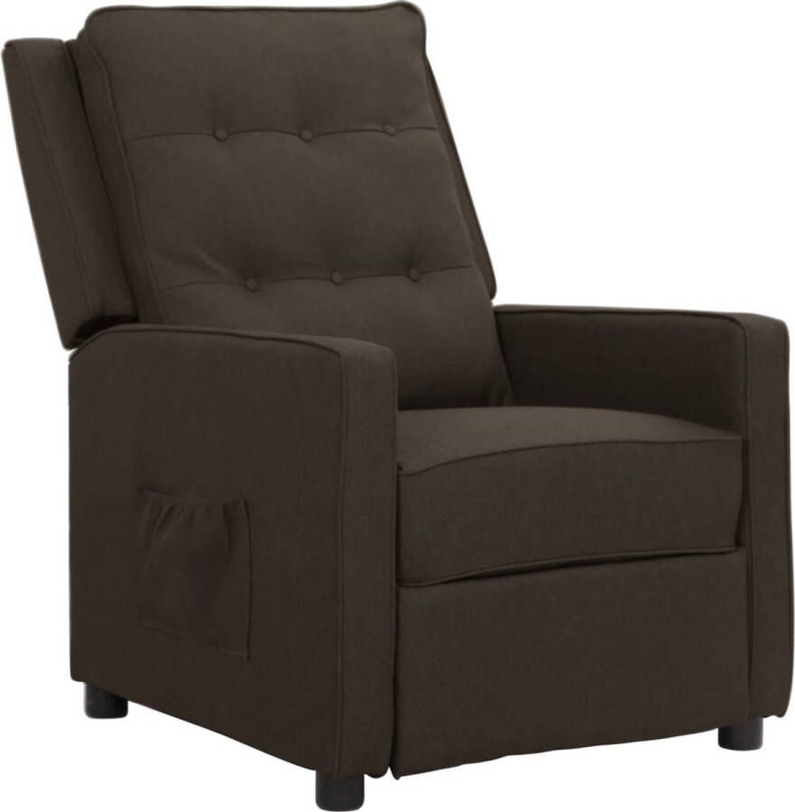 ForYou Prolenta Premium Fauteuil verstelbaar stof donkerbruin- Fauteuil Fauteuils met armleuning Hoes stretch Relax Design