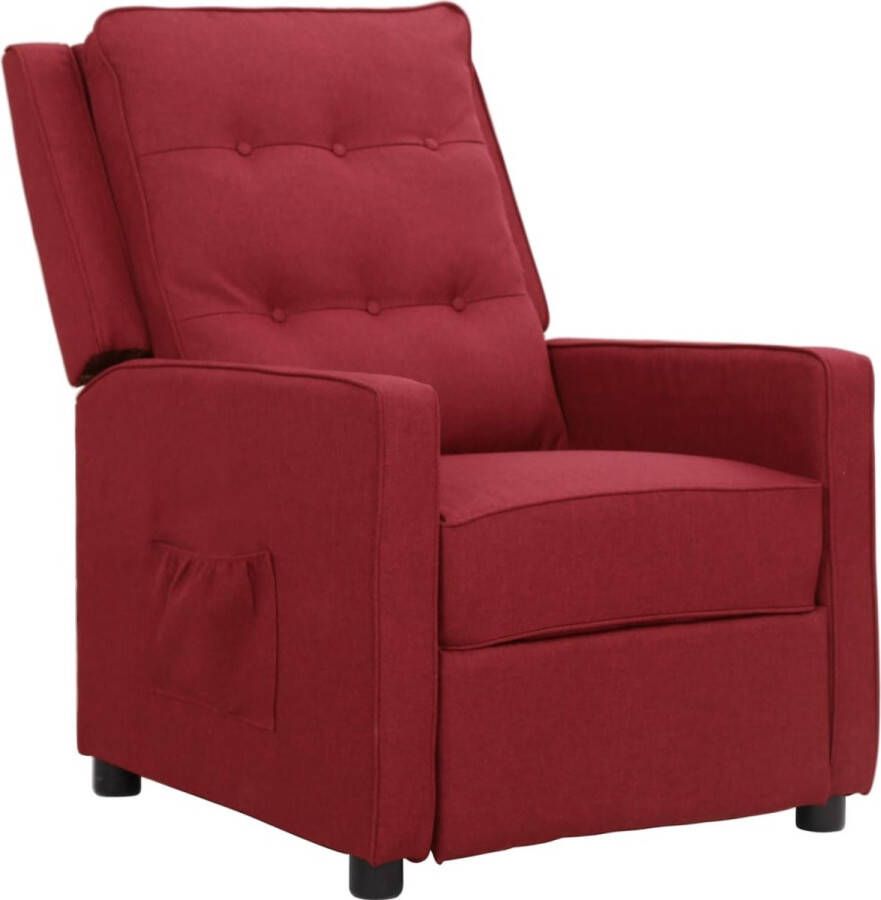 ForYou Prolenta Premium Fauteuil verstelbaar stof wijnrood- Fauteuil Fauteuils met armleuning Hoes stretch Relax Design