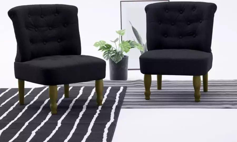 ForYou Prolenta Premium Franse stoelen 2 st stof zwart