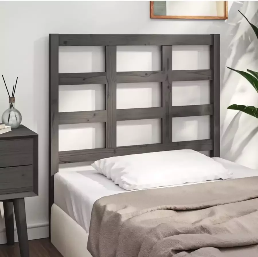 ForYou Prolenta Premium Hoofdbord 105 5x4x100 cm massief grenenhout grijs - Foto 5