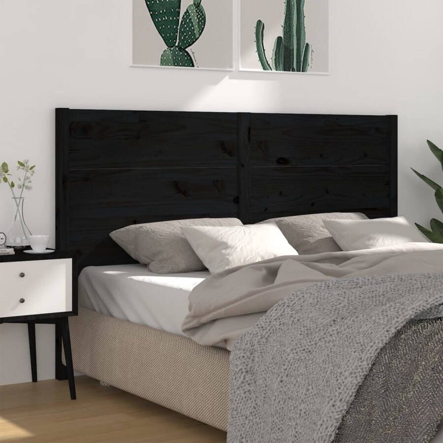 ForYou Prolenta Premium Hoofdbord 126x4x100 cm massief grenenhout zwart - Foto 1