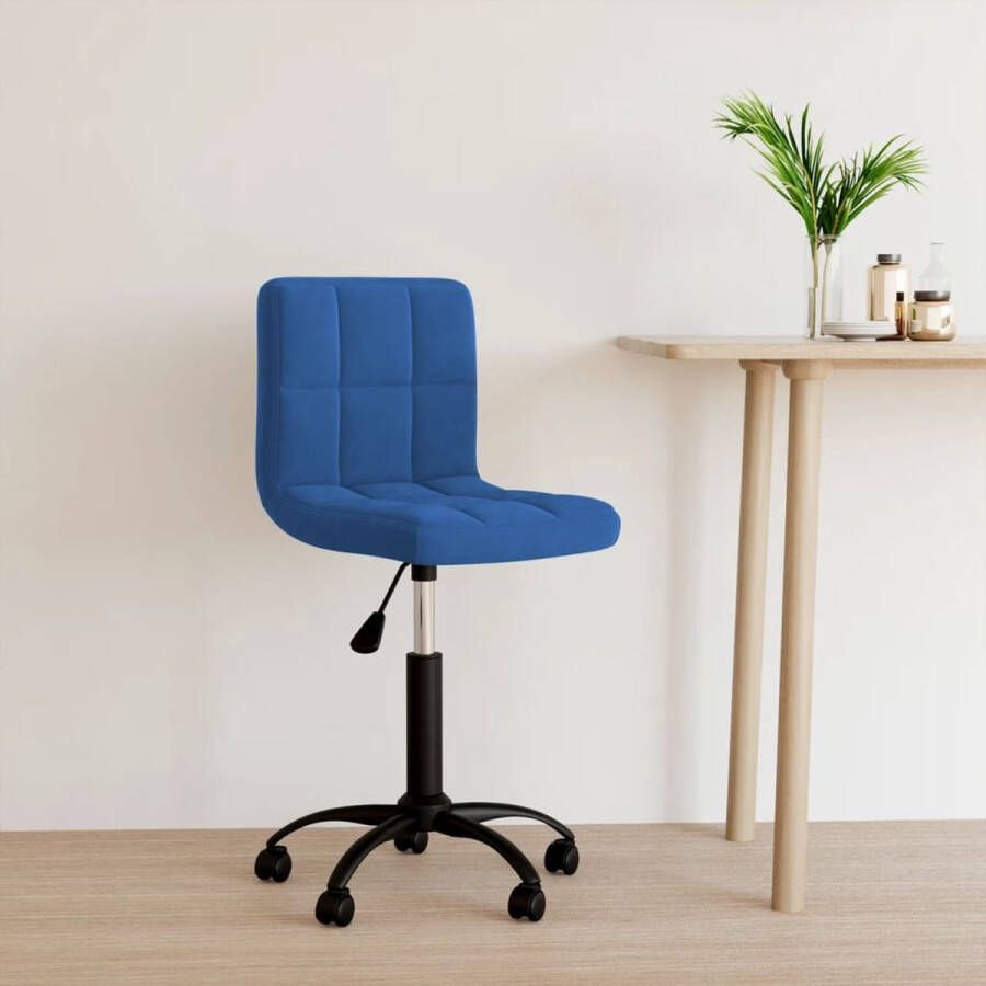 Prolenta Premium Kantoorstoel draaibaar fluweel blauw - Foto 1