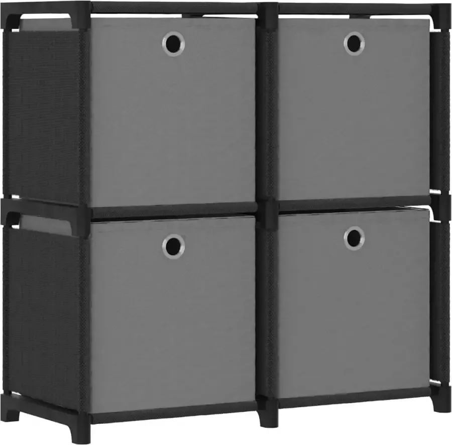 ForYou Prolenta Premium Kast met 4 vakken met boxen 69x30x72 5 cm stof zwart