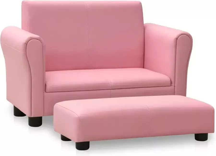 ForYou Prolenta Premium Kinderbank met voetenbank kunstleer roze