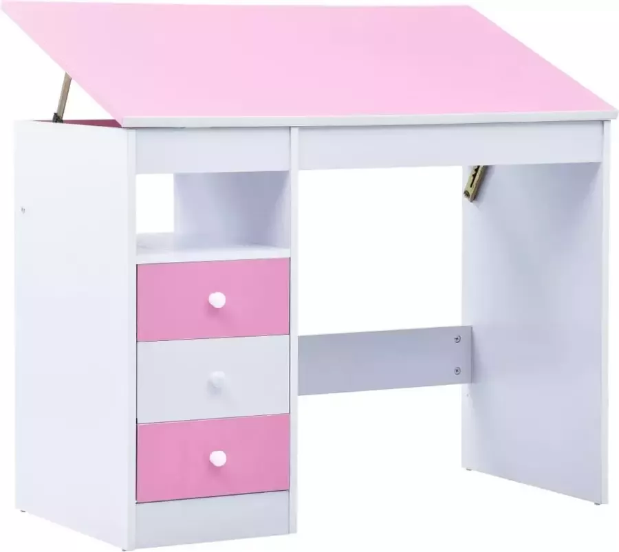 ForYou Prolenta Premium Kindertekentafel -bureau kantelbaar roze en wit