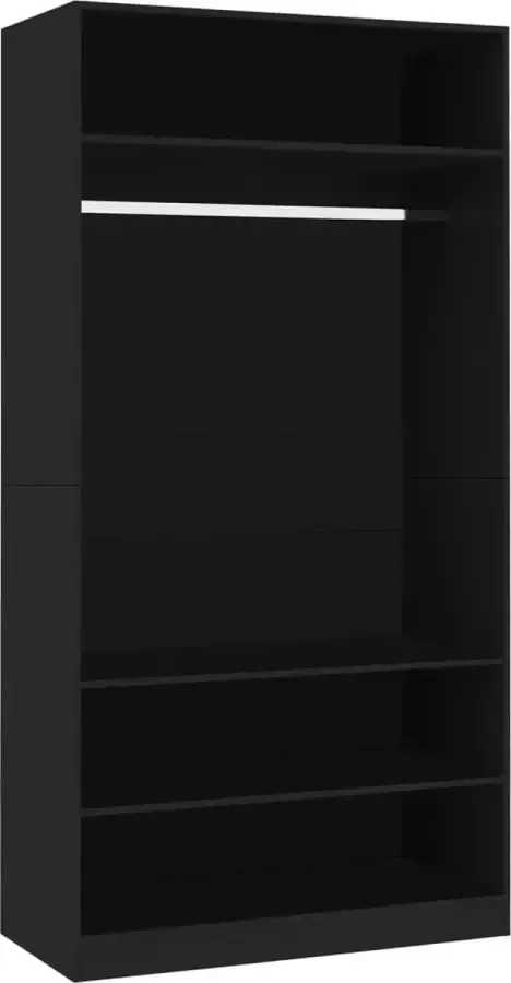 ForYou Prolenta Premium Kledingkast 100x50x200 cm bewerkt hout zwart