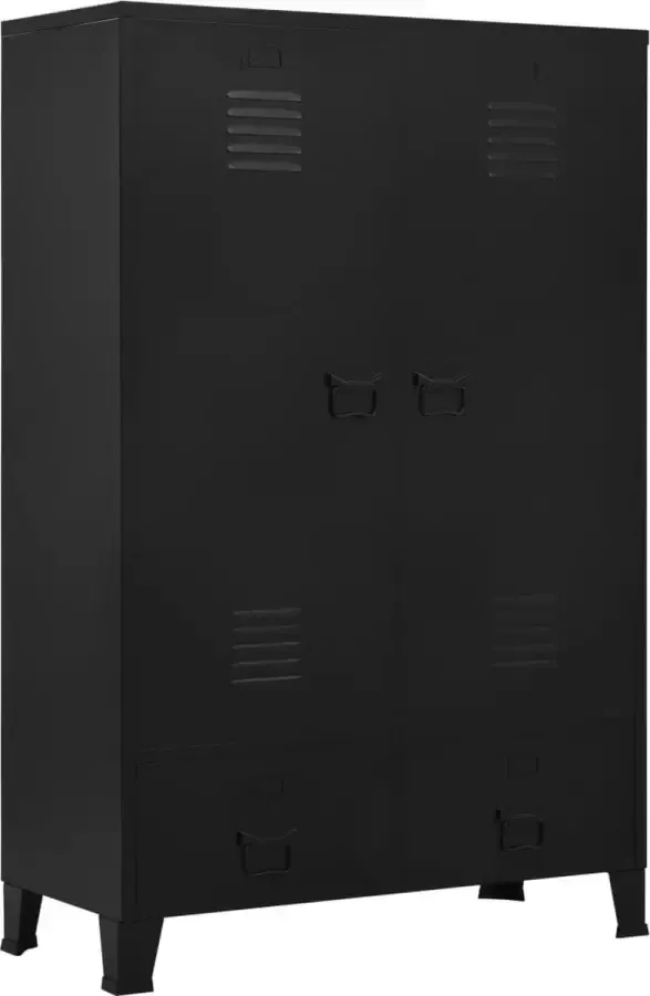 ForYou Prolenta Premium Kledingkast industrieel 90x40x140 cm staal zwart
