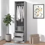 ForYou Prolenta Premium Kledingkast met lades 50x50x200 cm bewerkt hout grijs somoma - Thumbnail 1