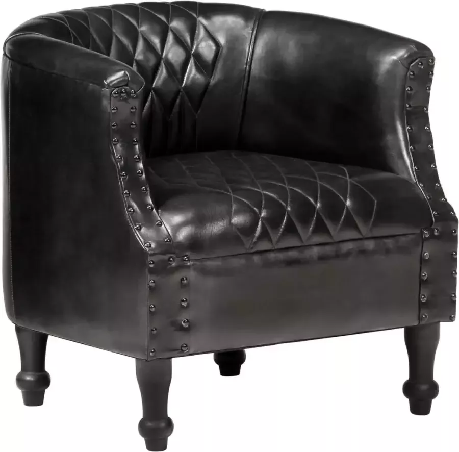 ForYou Prolenta Premium Kuipstoel 62x58x65 cm echt leer zwart