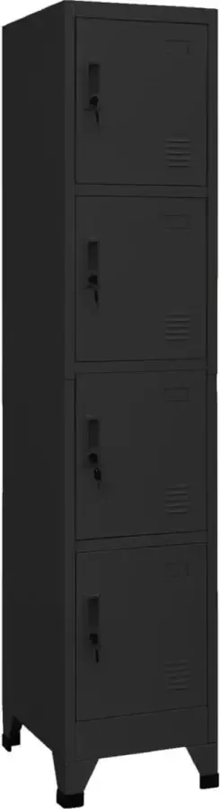 ForYou Prolenta Premium Lockerkast 38x45x180 cm staal zwart - Foto 2