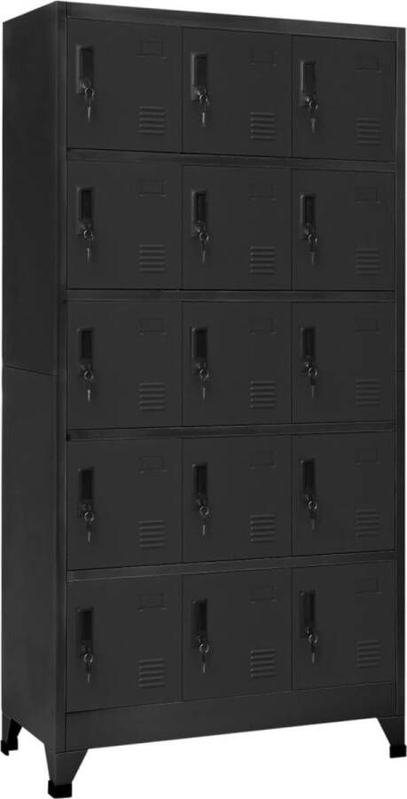 ForYou Prolenta Premium Lockerkast 90x40x180 cm staal antracietkleurig