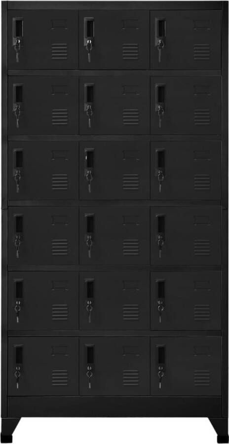 ForYou Prolenta Premium Lockerkast 90x40x180 cm staal zwart