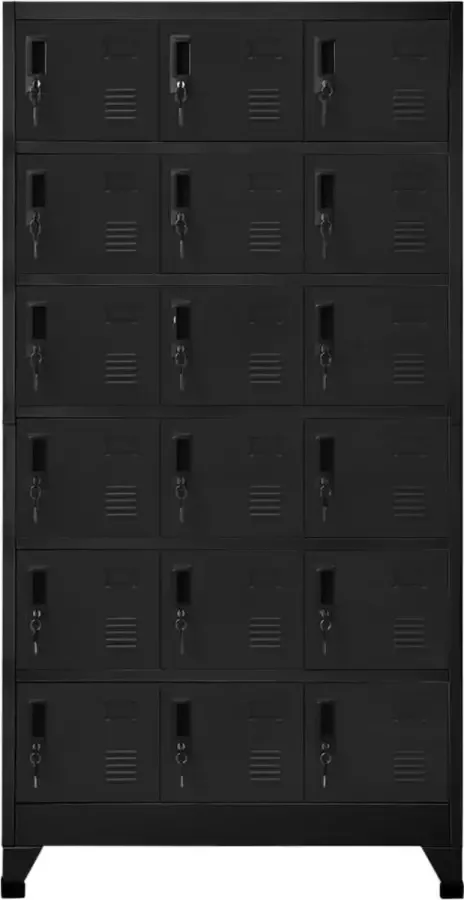 ForYou Prolenta Premium Lockerkast 90x40x180 cm staal zwart