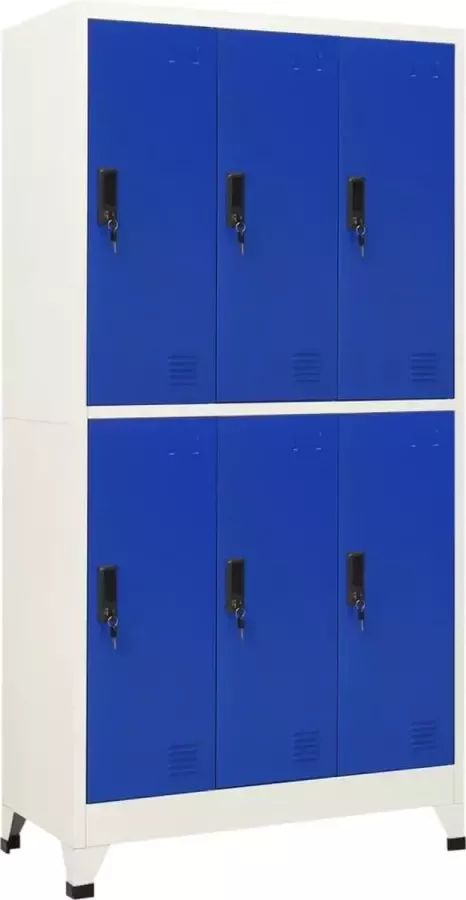 ForYou Prolenta Premium Lockerkast 90x45x180 cm staal grijs en blauw