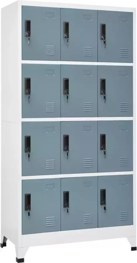 ForYou Prolenta Premium Lockerkast 90x45x180 cm staal lichtgrijs en donkergrijs