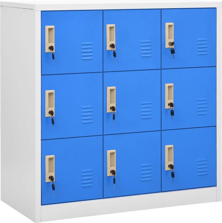 ForYou Prolenta Premium Lockerkast 90x45x92 5 cm staal lichtgrijs en blauw