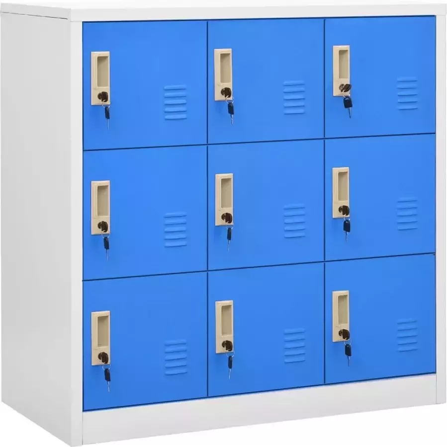 ForYou Prolenta Premium Lockerkast 90x45x92 5 cm staal lichtgrijs en blauw