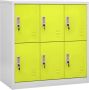 ForYou Prolenta Premium Lockerkast 90x45x92 5 cm staal lichtgrijs en groen - Thumbnail 2