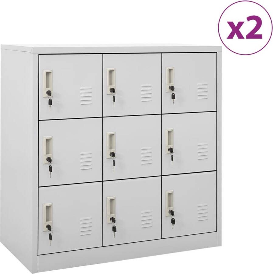 ForYou Prolenta Premium Lockerkasten 2 st 90x45x92 5 cm staal lichtgrijs