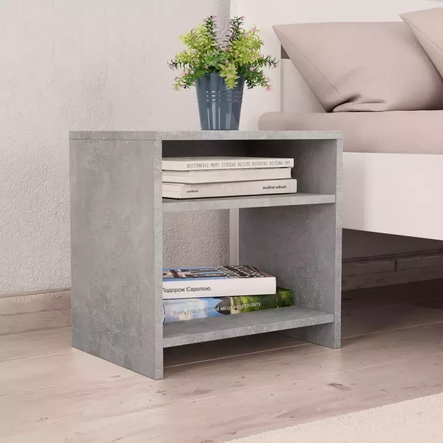 ForYou Prolenta Premium Nachtkastje 40x30x40 cm bewerkt hout betongrijs