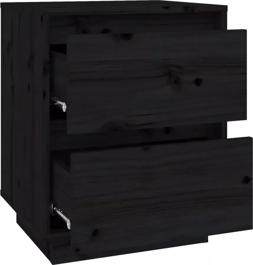 ForYou Prolenta Premium Nachtkastje 40x35x50 cm massief grenenhout zwart