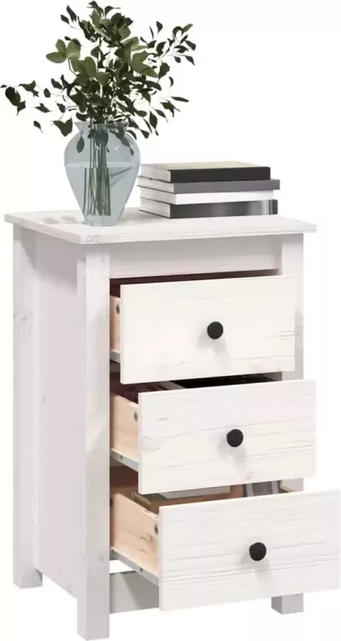 ForYou Prolenta Premium Nachtkastje 40x35x61 5 cm massief grenenhout wit