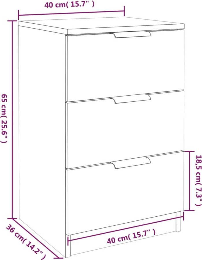 ForYou Prolenta Premium Nachtkastje 40x36x65 cm gerookt eikenkleurig