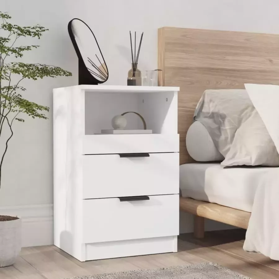 ForYou Prolenta Premium Nachtkastje bewerkt hout wit - Foto 4