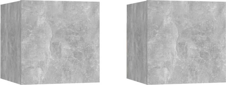 ForYou Prolenta Premium Nachtkastjes 2 st 30 5x30x30 cm spaanplaat betongrijs