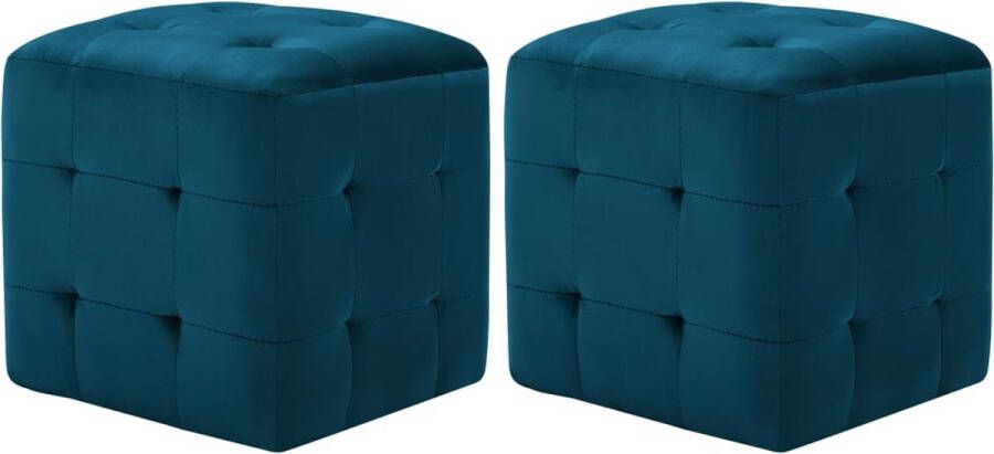 ForYou Prolenta Premium Nachtkastjes 2 st 30x30x30 cm fluweel blauw