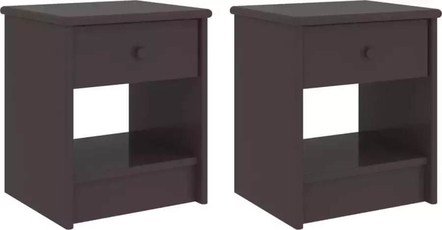 ForYou Prolenta Premium Nachtkastjes 2 st 35x30x40 cm massief grenenhout donkerbruin