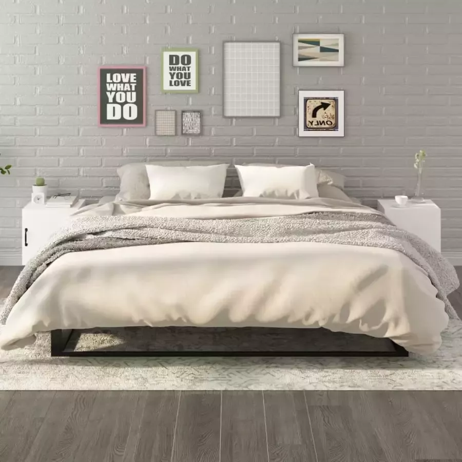 ForYou Prolenta Premium Nachtkastjes 2 st bewerkt hout wit - Foto 2