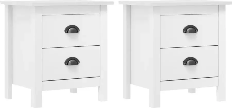 ForYou Prolenta Premium Nachtkastjes 2 st Hill Range 46x35x49 5 cm grenenhout wit