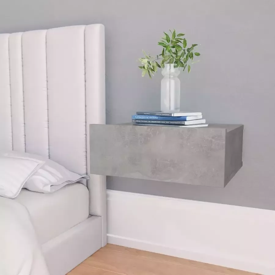 ForYou Prolenta Premium Nachtkastjes zwevend 2 st 40x30x15 cm spaanplaat betongrijs