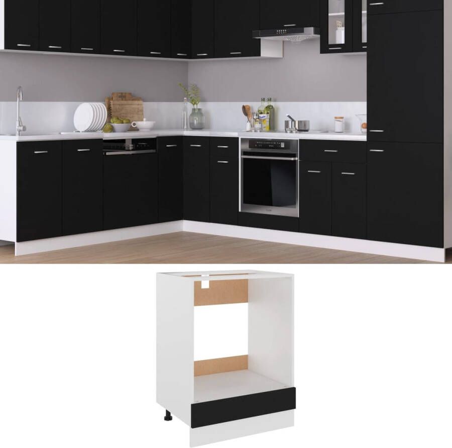 ForYou Prolenta Premium Ovenkast 60x46x81 5 cm spaanplaat zwart