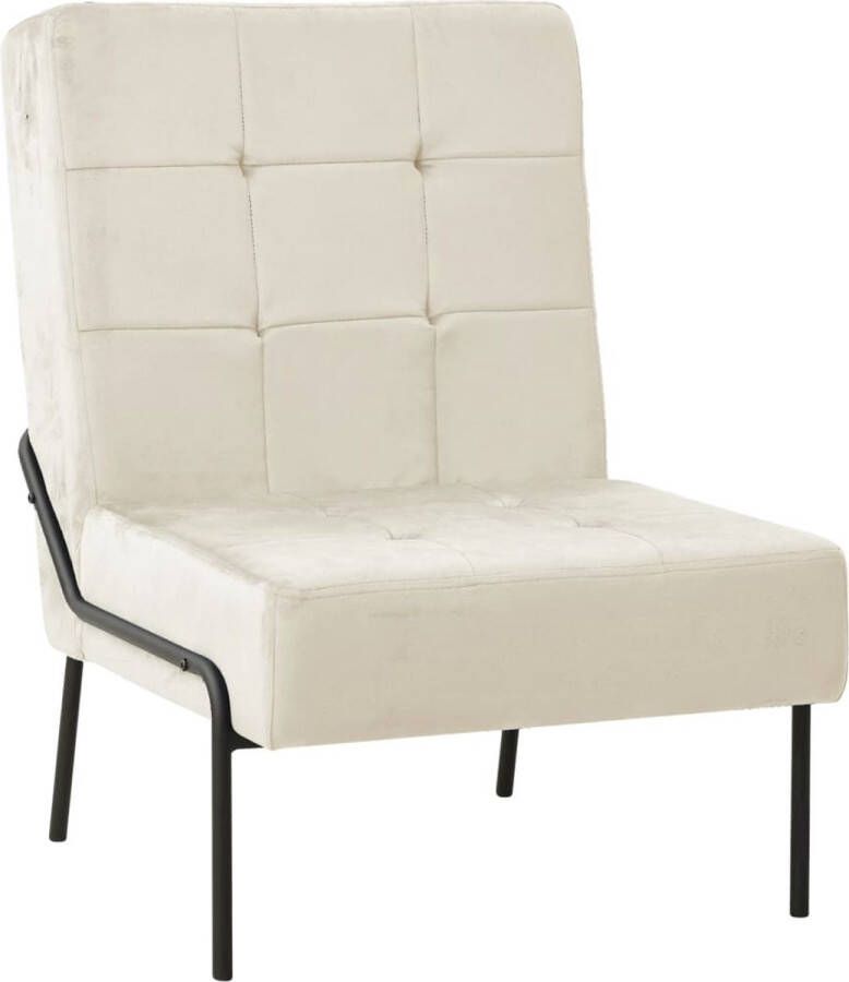 ForYou Prolenta Premium Relaxstoel 65x79x87 cm fluweel crèmewit- Fauteuil Fauteuils met armleuning Hoes stretch Relax Design