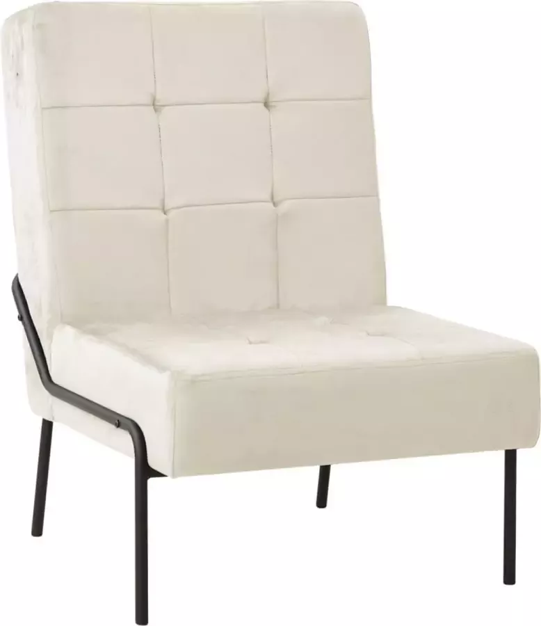 ForYou Prolenta Premium Relaxstoel 65x79x87 cm fluweel crèmewit- Fauteuil Fauteuils met armleuning Hoes stretch Relax Design