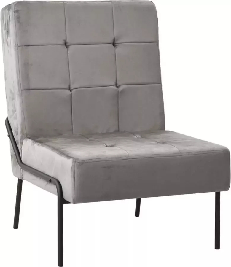 ForYou Prolenta Premium Relaxstoel 65x79x87 cm fluweel lichtgrijs- Fauteuil Fauteuils met armleuning Hoes stretch Relax Design
