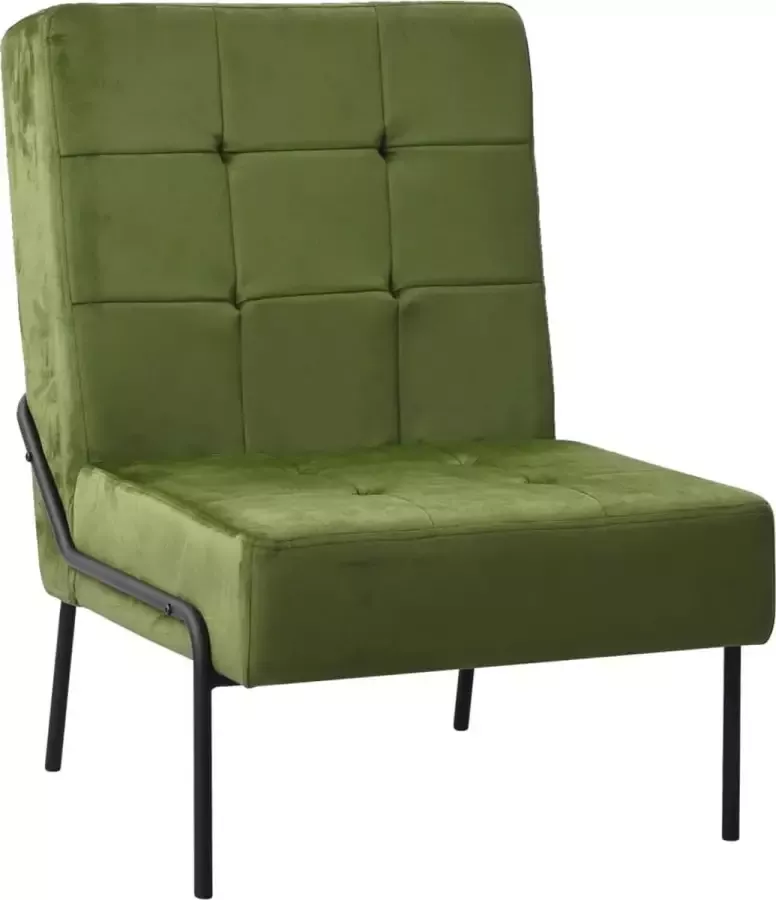 ForYou Prolenta Premium Relaxstoel 65x79x87 cm fluweel lichtgroen- Fauteuil Fauteuils met armleuning Hoes stretch Relax Design