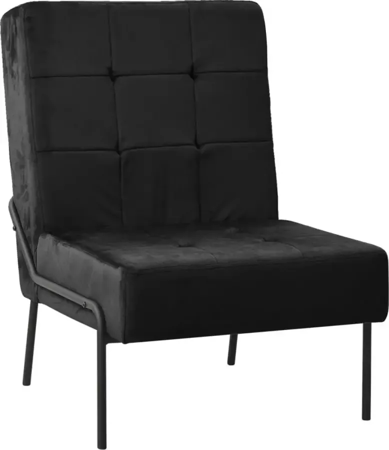 ForYou Prolenta Premium Relaxstoel 65x79x87 cm fluweel zwart- Fauteuil Fauteuils met armleuning Hoes stretch Relax Design