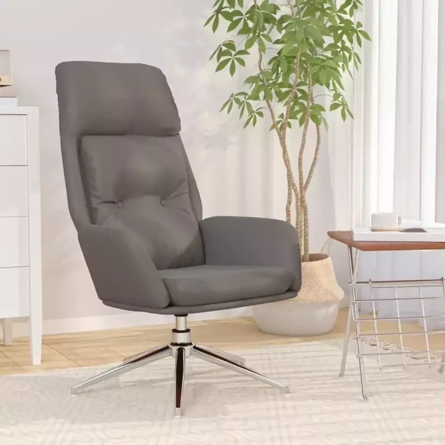 ForYou Prolenta Premium Relaxstoel echt leer grijs- Fauteuil Fauteuils met armleuning Hoes stretch Relax Design