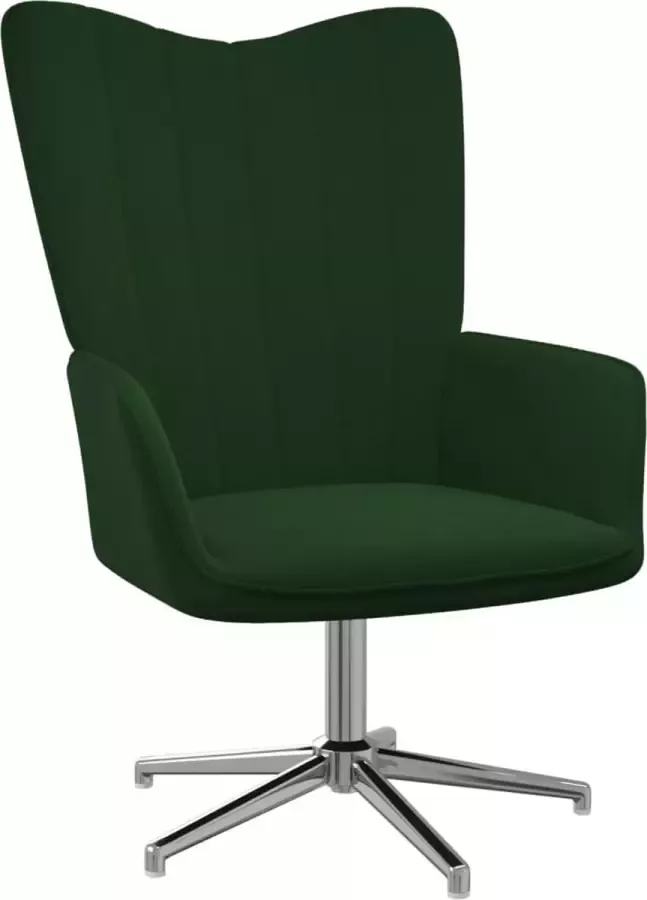 ForYou Prolenta Premium Relaxstoel fluweel donkergoen- Fauteuil Fauteuils met armleuning Hoes stretch Relax Design